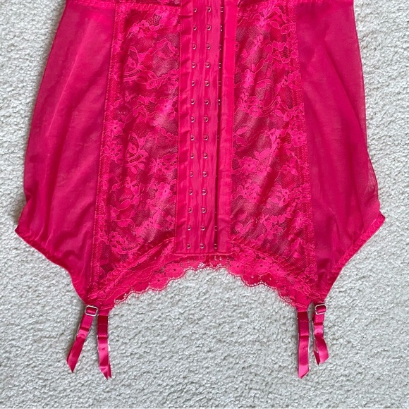 New! Victoria's Secret Pink Lace Lingerie Garter Bustier Corset Bra 35724 - Picture 4 of 11